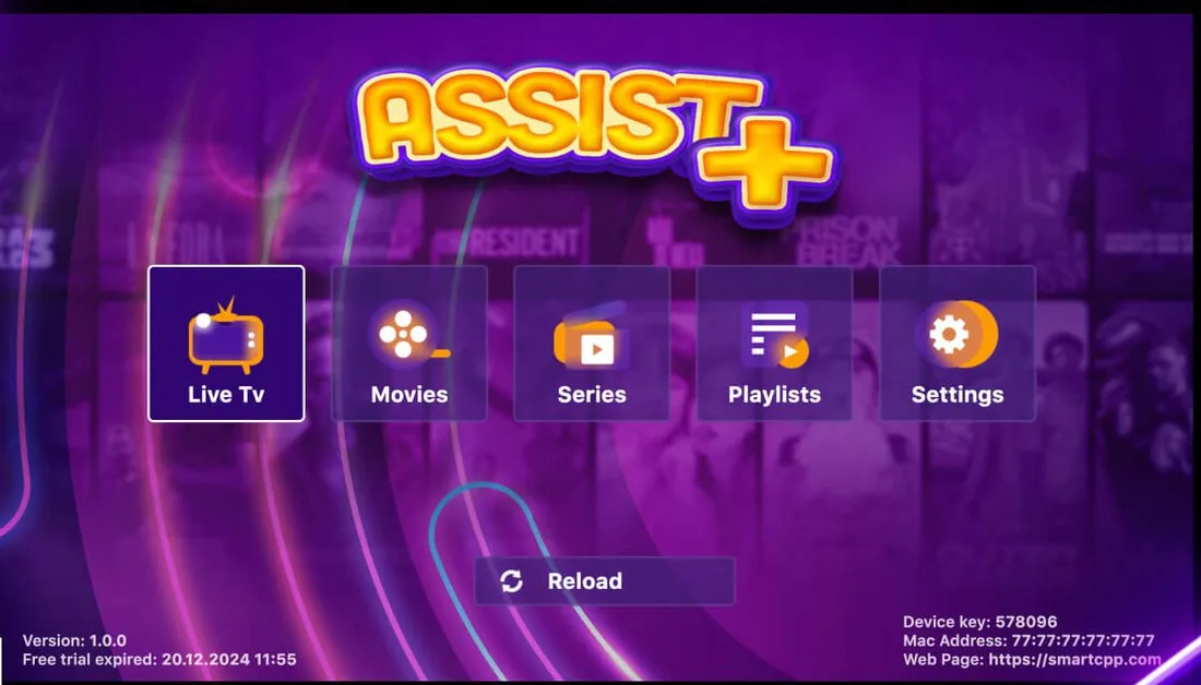 App Assist Plus: Live TV, filmes, séries e Playlists